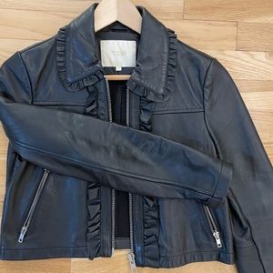 Maje black leather jacket - size 36
